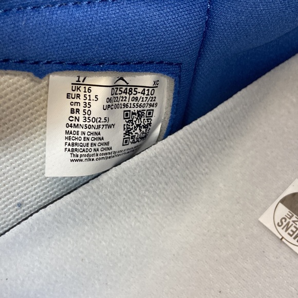 Air Jordan 1 Retro High OG True Blue Men’s Size 17 Sneakers (2022) - Picture 14 of 17